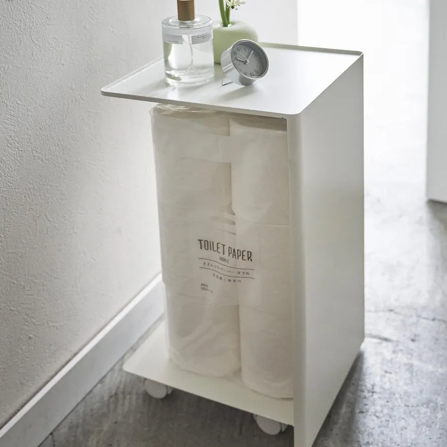 Yamazaki Toiletrulle-skjuler på hjul - Hvid