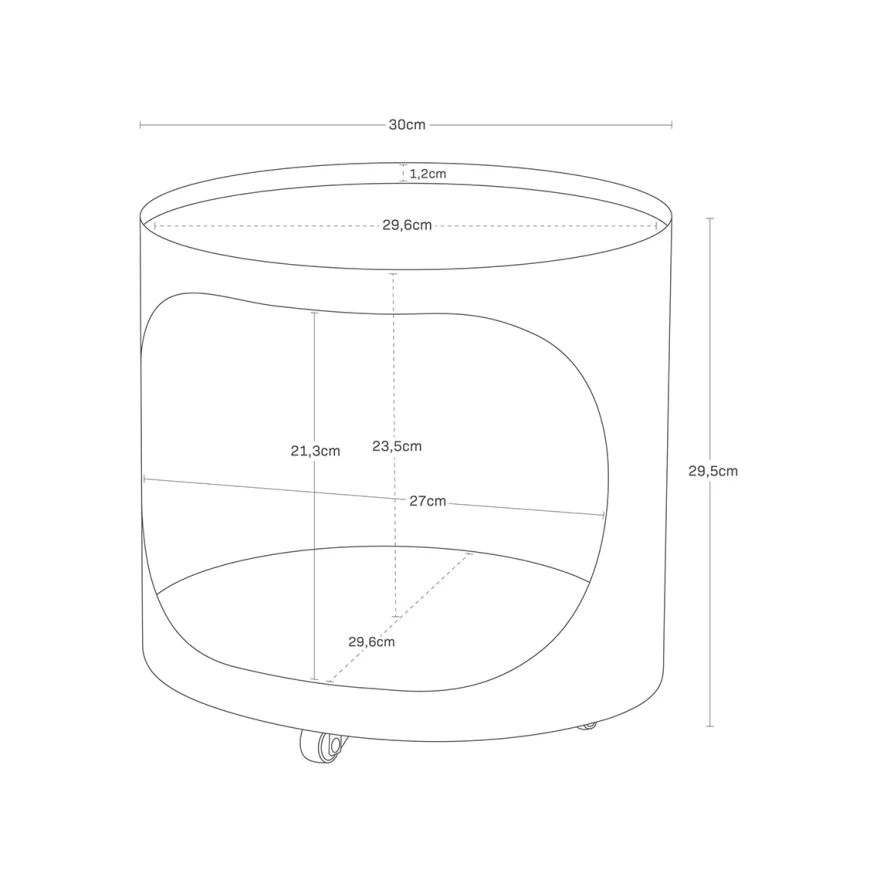 Yamazaki Tower Plantebord på hjul med opbevaring - Hvid