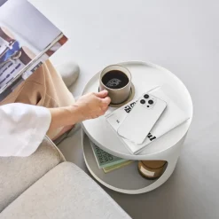 Yamazaki Tower Plantebord på hjul med opbevaring - Hvid