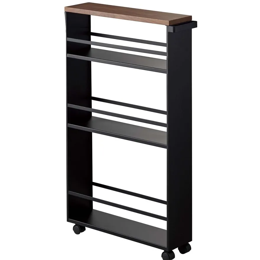 Yamazaki Tower smal rullevogn, metal/bambus SORT