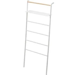 Yamazaki Tower Tøjstige med Hylde - Hvid/Bambus