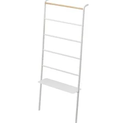 Yamazaki Tower Tøjstige med Hylde - Hvid/Bambus