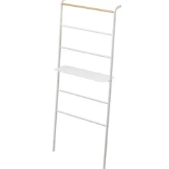 Yamazaki Tower Tøjstige med Hylde - Hvid/Bambus