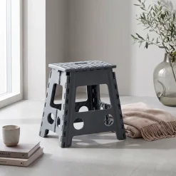 Zeller Foldeskammel i plast, 39 cm, Antracitgrå