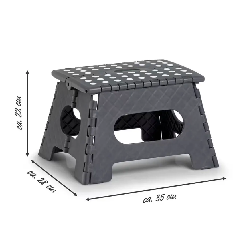Zeller Foldeskammel i Plast - 22 cm, Antracitgrå