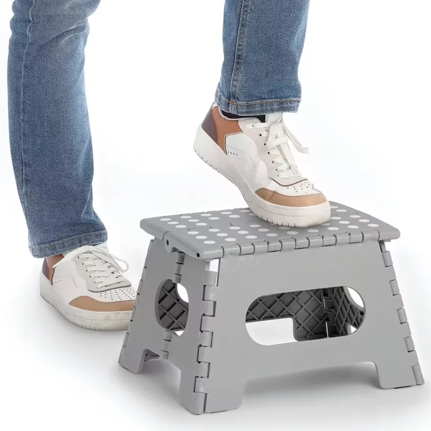 Zeller Foldeskammel i Plast - 22 cm, Grå
