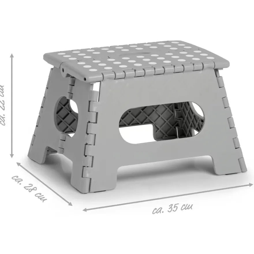 Zeller Foldeskammel i Plast - 22 cm, Grå