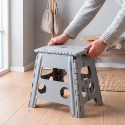 Zeller Foldeskammel i plast - 32 cm, Grå