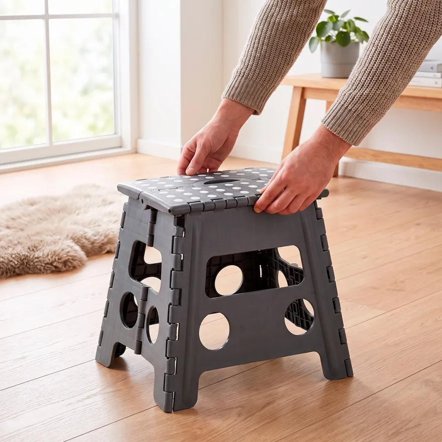 Zeller Foldeskammel i Plast, 32 cm, Antracitgrå