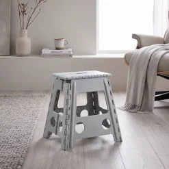 Zeller Foldeskammel i Plast, 39 cm, Grå