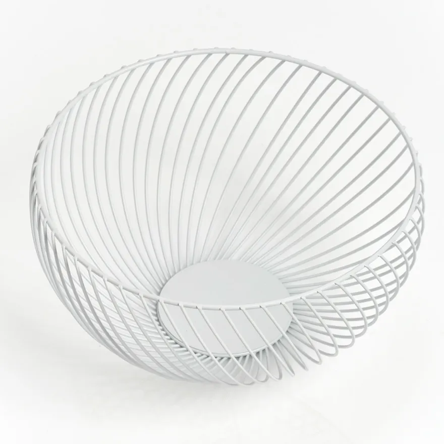 Zeller Frugtkurv i Hvidt Metal - Ø26,5 cm