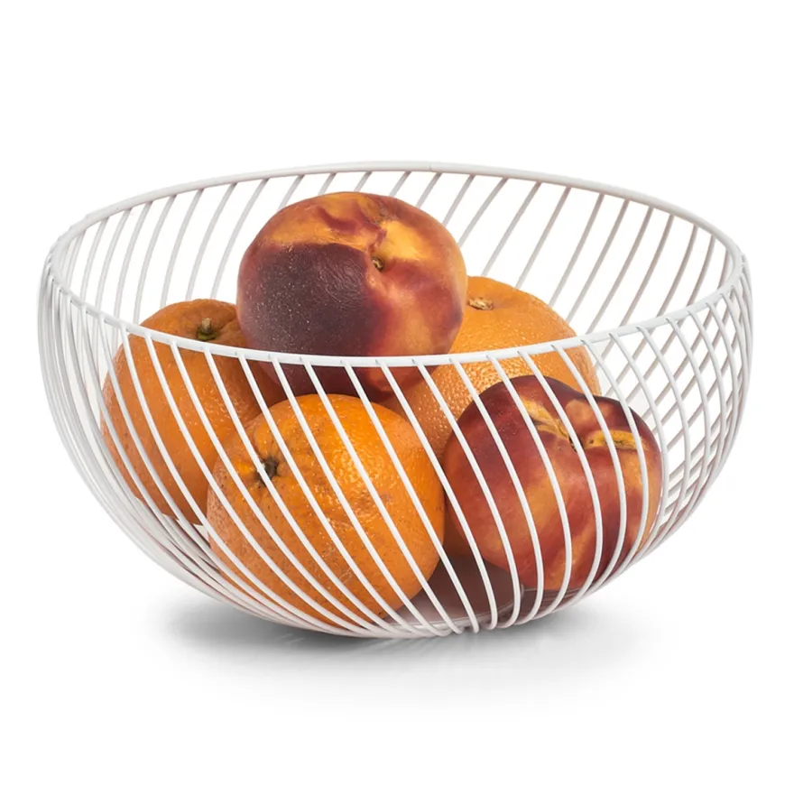 Zeller Frugtkurv i Hvidt Metal - Ø26,5 cm
