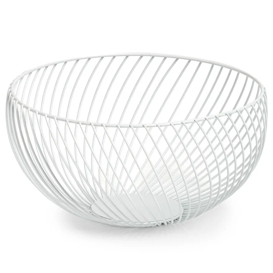 Zeller Frugtkurv i Hvidt Metal - Ø26,5 cm