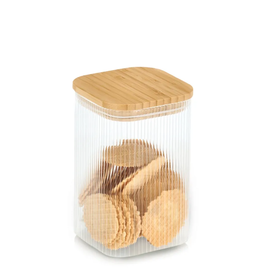 Zeller Glaskrukke med bambuslåg - 1150 ml.