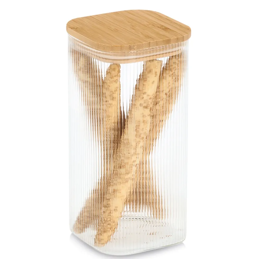 Zeller Glaskrukke med bambuslåg - 1500 ml.
