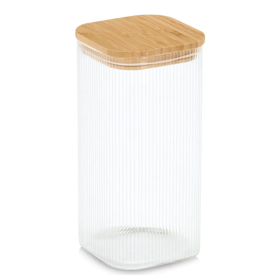 Zeller Glaskrukke med bambuslåg - 1500 ml.