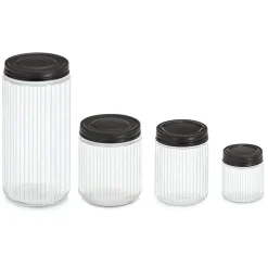 Zeller Glaskrukke med sort låg - 520ml.