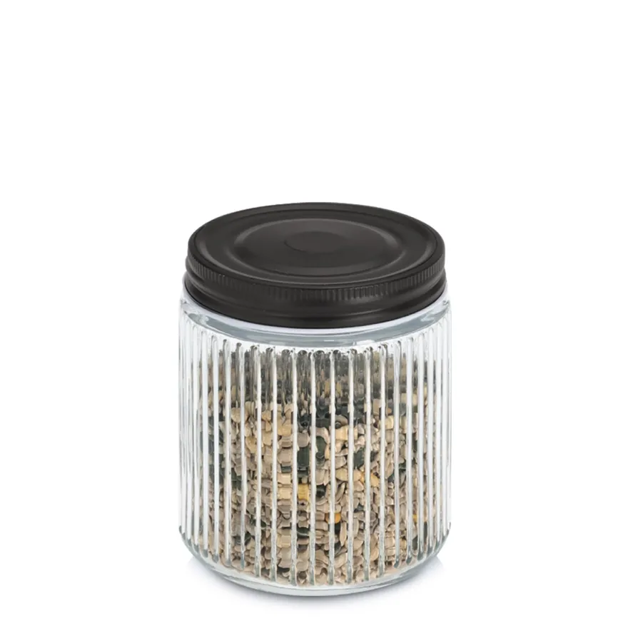 Zeller Glaskrukke med sort låg - 520ml.