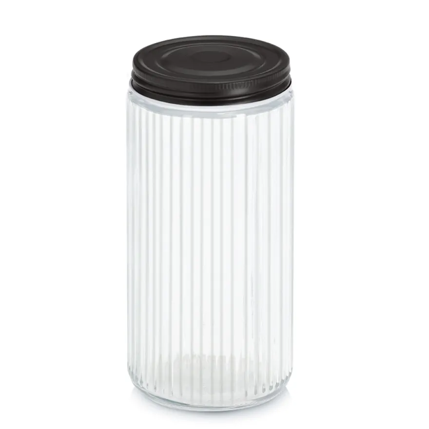 Zeller Glaskrukke med sort låg - 950ml.
