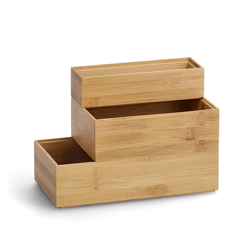 Zeller Hamborg Skuffekasse i bambus - str 2 - 23 x 15 x 7cm