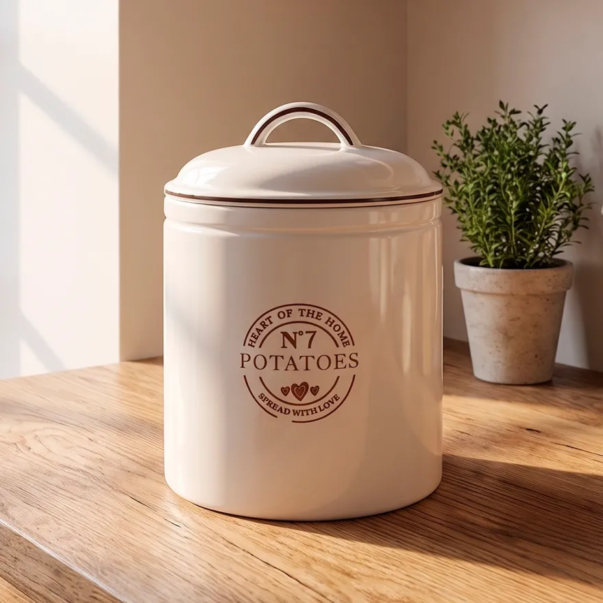 Zeller Kartoffelkrukke i Keramik - Hvid, 2900 ml