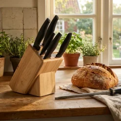 Zeller Knivblok til bordet, Gummitræ