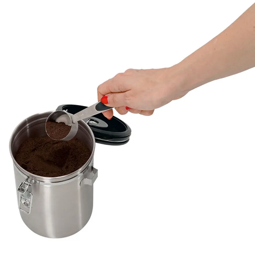 Zeller Lufttæt kaffedåse med ske - 1700ml. - Rustfrit stål