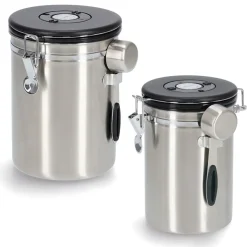 Zeller Lufttæt kaffedåse med ske - 1700ml. - Rustfrit stål