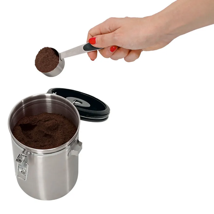 Zeller Lufttæt kaffedåse med ske - 1700ml. - Rustfrit stål