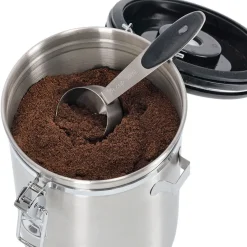 Zeller Lufttæt kaffedåse med ske - 1700ml. - Rustfrit stål