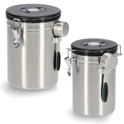 Zeller Lufttæt kaffedåse med ske - 2700ml. - Rustfrit stål