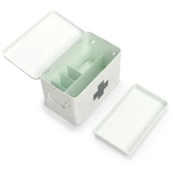 Zeller medicin boks i metal - Hvid, Large