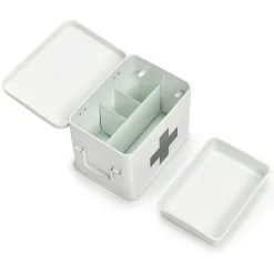 Zeller Medicin boks i metal - Hvid, Small