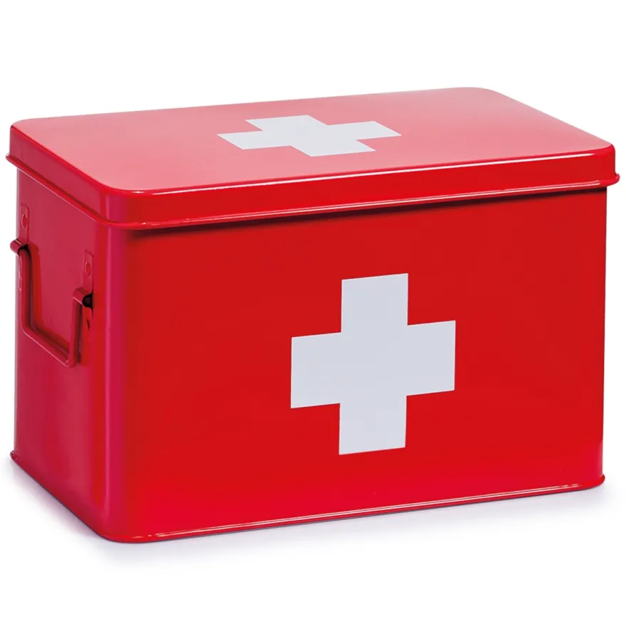 Zeller Medicin boks i metal - Rød, Large