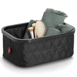 Zeller Opbevaringskurv i bambus og stof, Quilt, Small