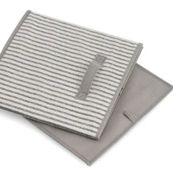 Zeller Rumdelerkurv i stof - "Alberte" BEIGE Stripes