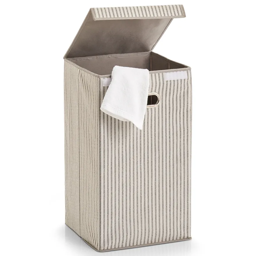 Zeller Single Vasketøjskurv "Alberte" - Stripes, Beige