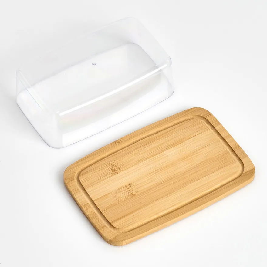 Zeller Smørboks i Bambus og Plast - 19 x 12,5 cm