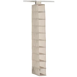 Zeller Stofhylde med 10 rum - "Alberte" BEIGE Stripes