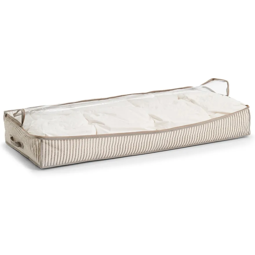 Zeller "Under bed" storage Stofkurv - "Alberte" BEIGE Stripes