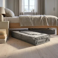 Zeller "Under bed" storage Stofkurv - GRÅ
